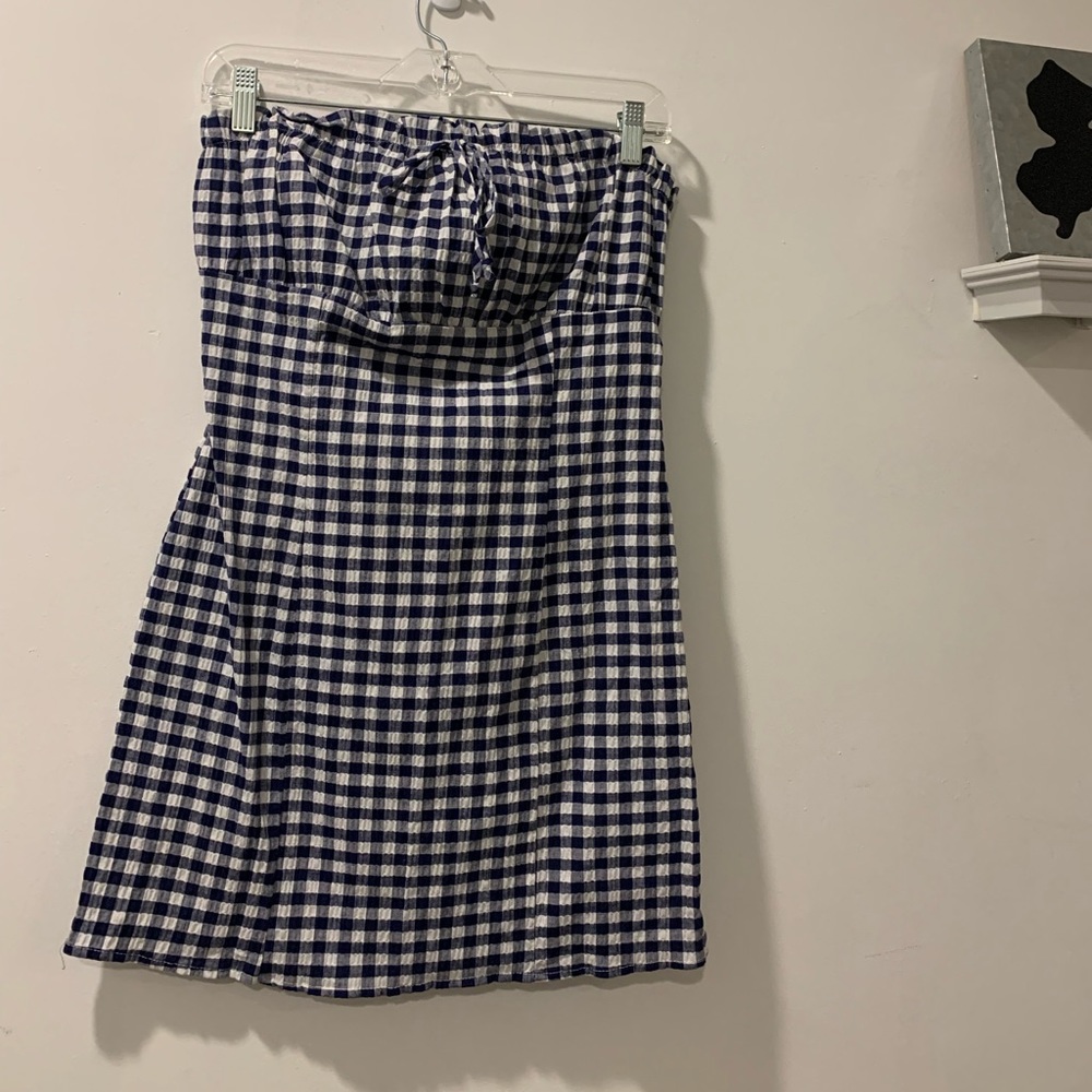 Urban Outfitters mini strapless checkered dress, size Large, new with tags